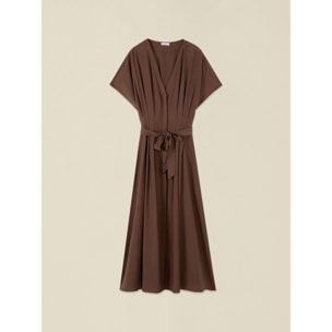 Oltre - Vestito midi maniche a kimono - Marrone