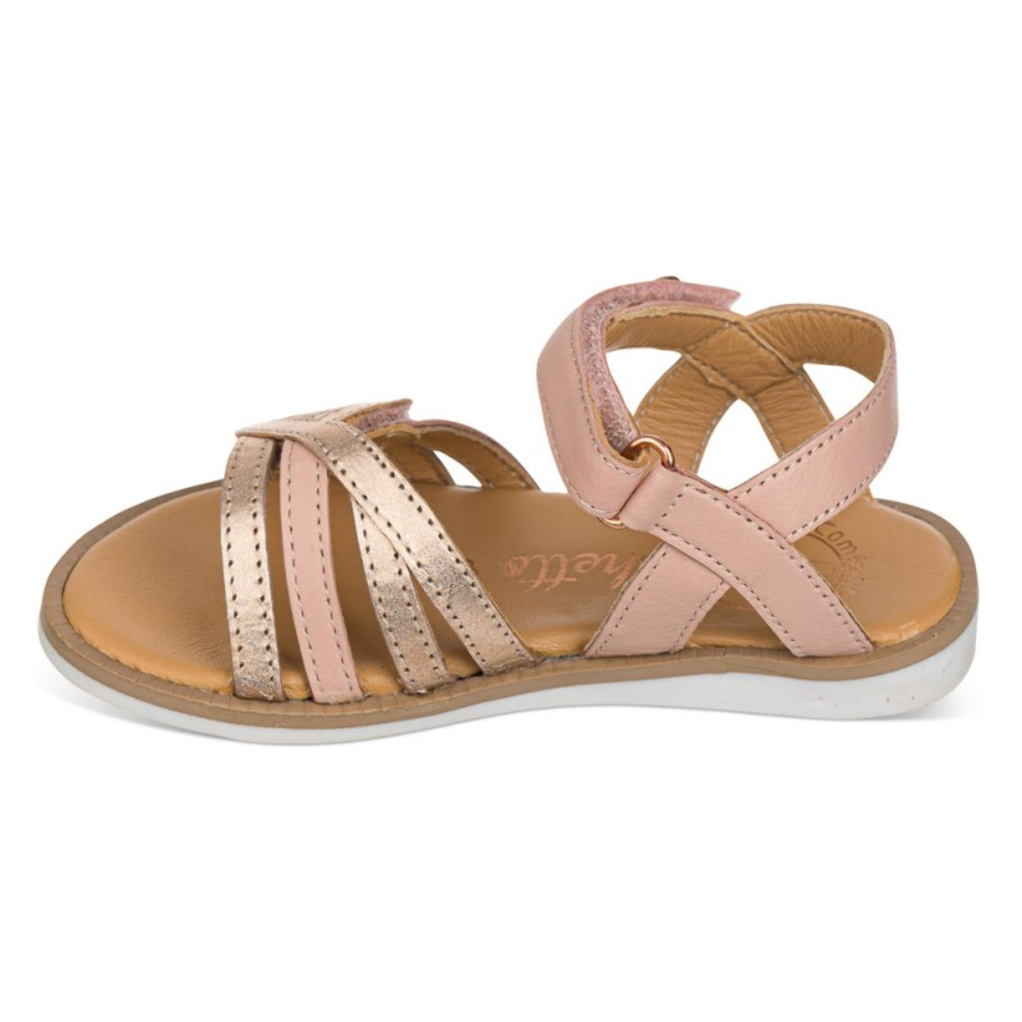 Sandalia en piel con velcro