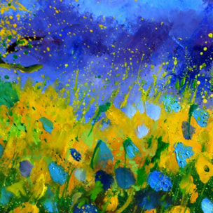 Tableau sauvages et fleurs des champs Toile imprimée