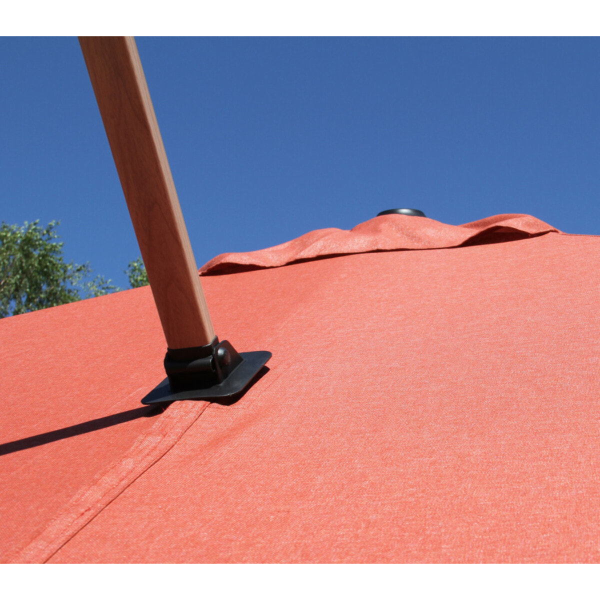 Parasol déporté 3x3m - effet bois - Terracotta - QUARTZ