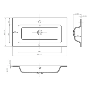 Tomasucci Base 2 portes avec lavabo gris tourterelle