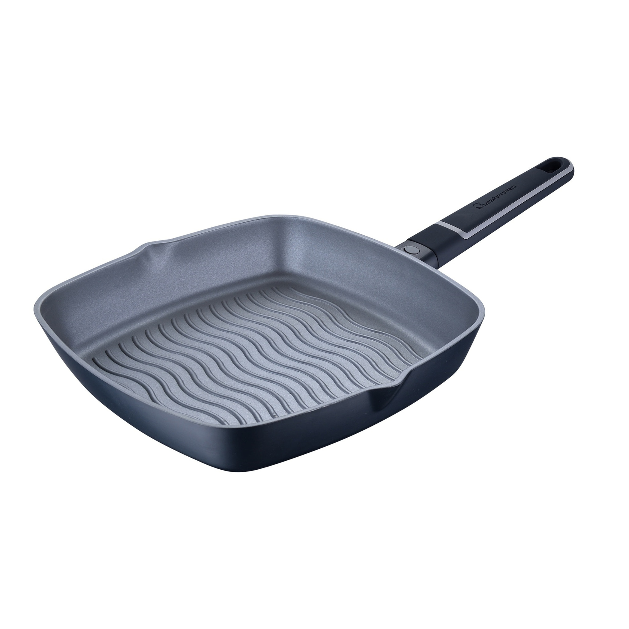 Juego de Sartén Grill 28x28x5,5cm + Wok Ø28x8cm en Aluminio fundido con tapa - Aptas para inducción - INDIGO MasterPRO