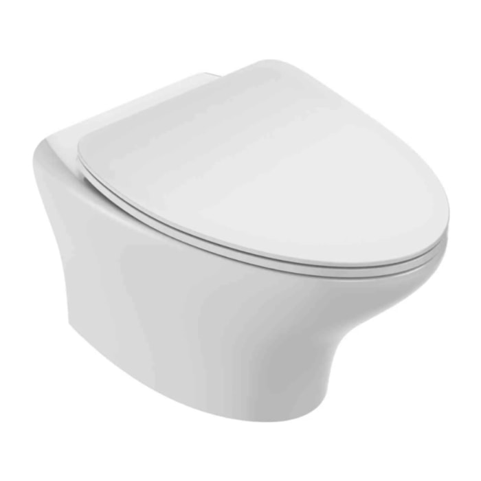 Cuvette WC suspendu sans bride Nouvelle Vague avec abattant frein de chute extra-plat déclipsable