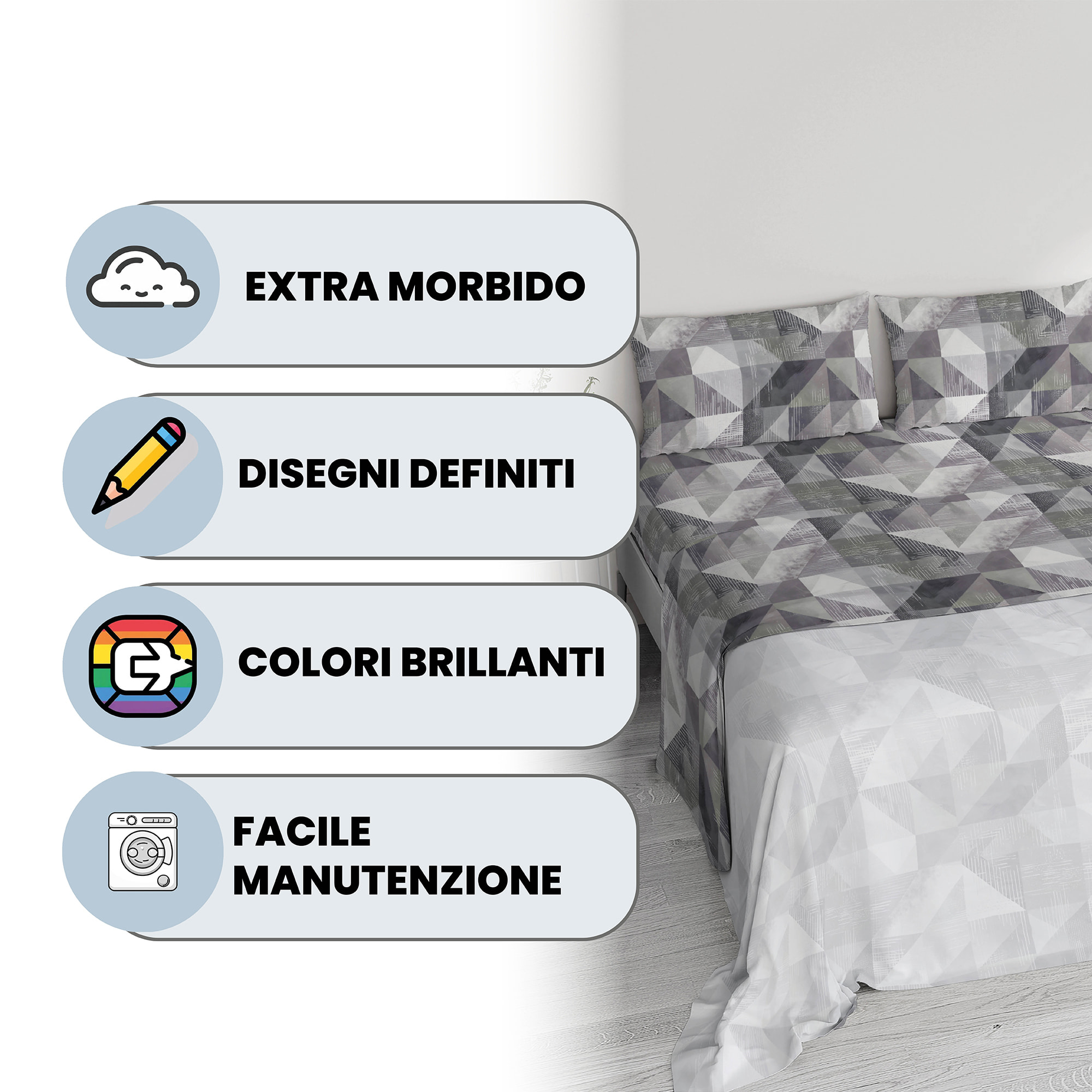 COMPLETO LETTO RIVER SINGOLO SEPIK GREY
