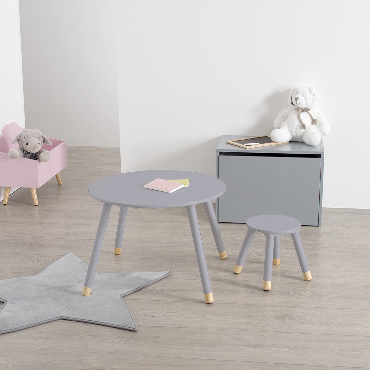 Table enfant "Douceur" grise