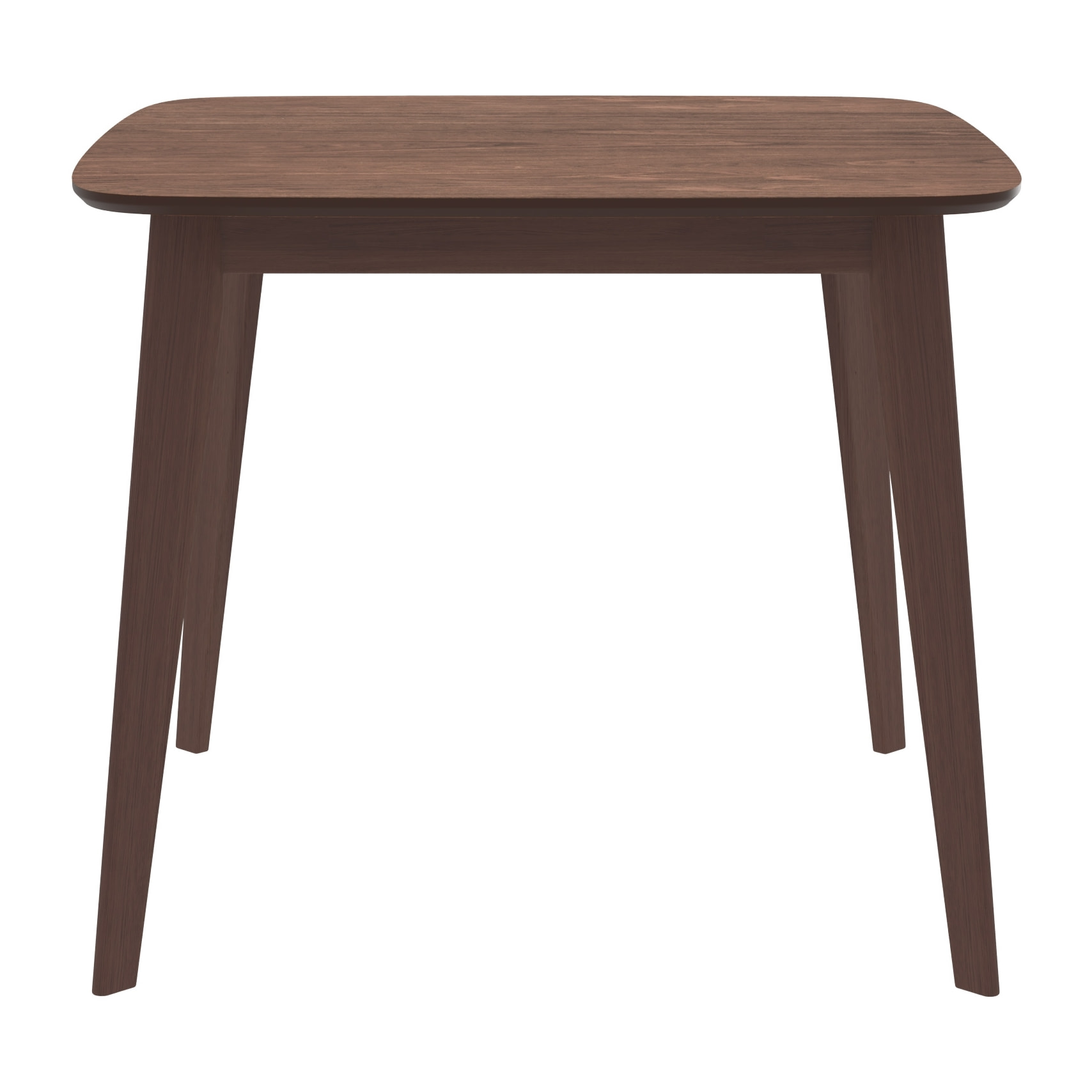 Table carrée 4 personnes en bois foncé finition noyer 90 cm - Julio