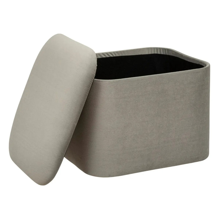 Set de 2 poufs "Dani" en velours L37,5/41,5cm gris