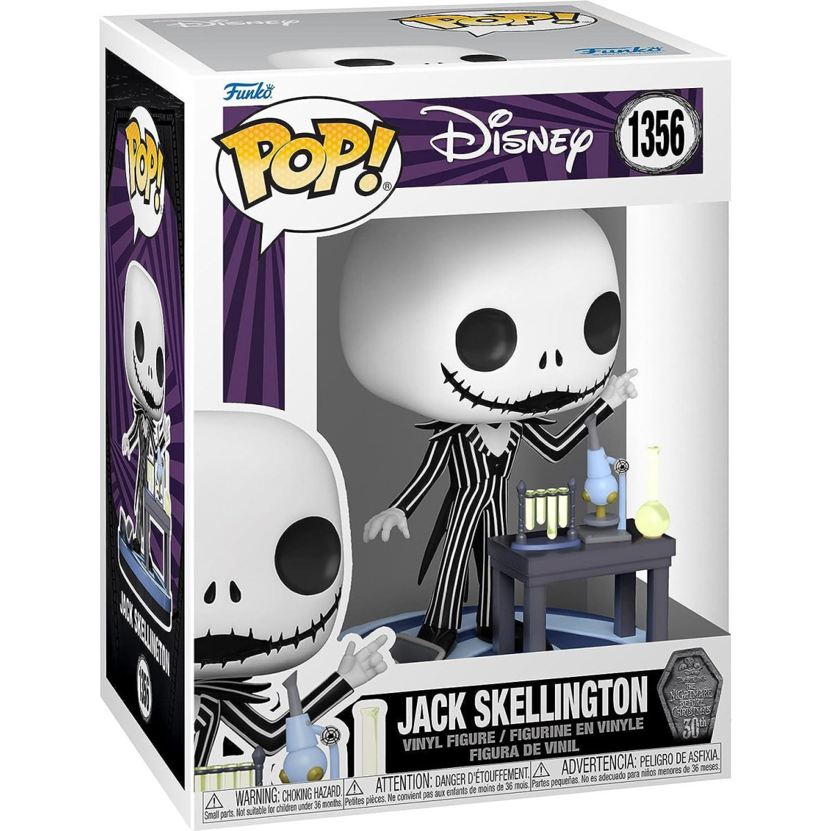 Nightmare 30th Funko POP Vinile Figura Jack Skellington in Laboratorio 9 cm