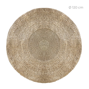 Tapis rond naturel en posidonie 120 cm - Tanzanie