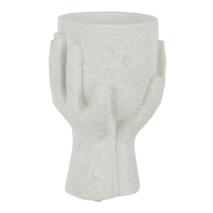 J-Line cache-pot Mains - ciment - blanc - small - 2 pièces - Ø 11 cm