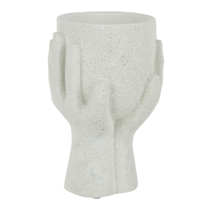 J-Line cache-pot Mains - ciment - blanc - small - 2 pièces - Ø 11 cm