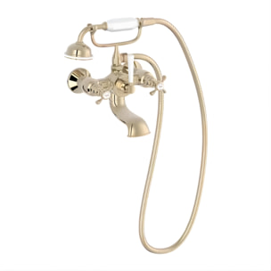 Mélangeur baignoire Cléo 1889 avec pommeau douche Or beige
