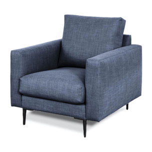 Fauteuil Caruso Tissu bleu - 1 Place