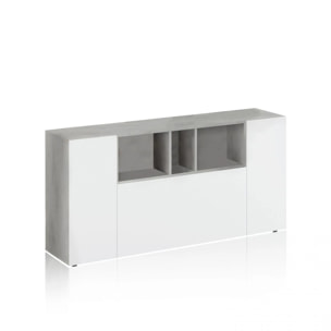 Aparador Loira Blanco Artik (Blanco Mate) - Gris Cemento