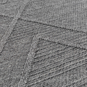 PATARA - Tapis intérieur/extérieur motif géométrique gris - PAT4954GRI