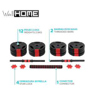 Well home set surtido de mancuernas