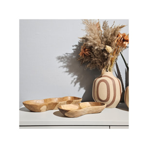 Bol long décoratif L. 39 cm en bois de teck artisanale - TAM