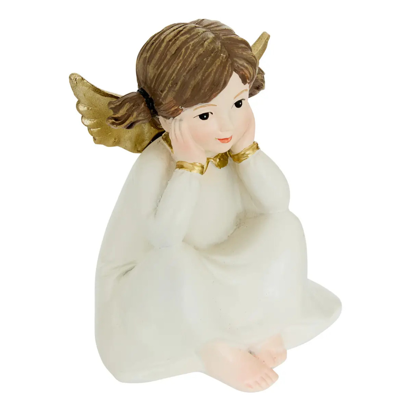 Anges de Noël enfants en résine H. 13 cm