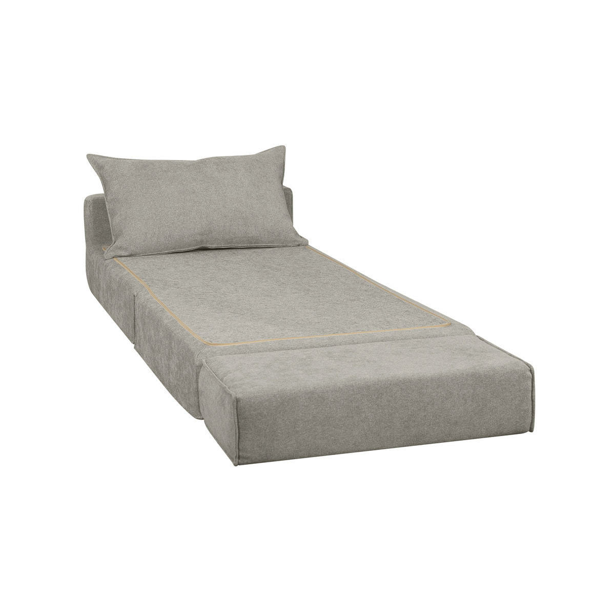 Chauffeuse 1 place convertible en tissu effet velours taupe VICTOR