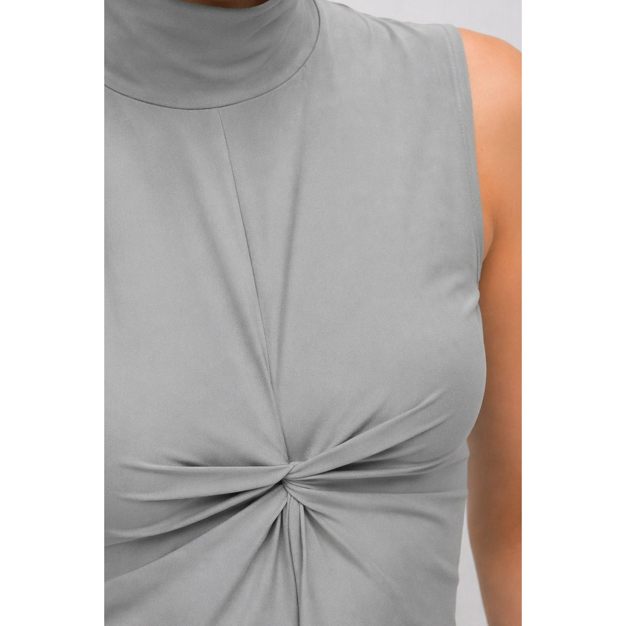 Kocca - Blusa a body senza maniche con collo alto e incrocio Donna