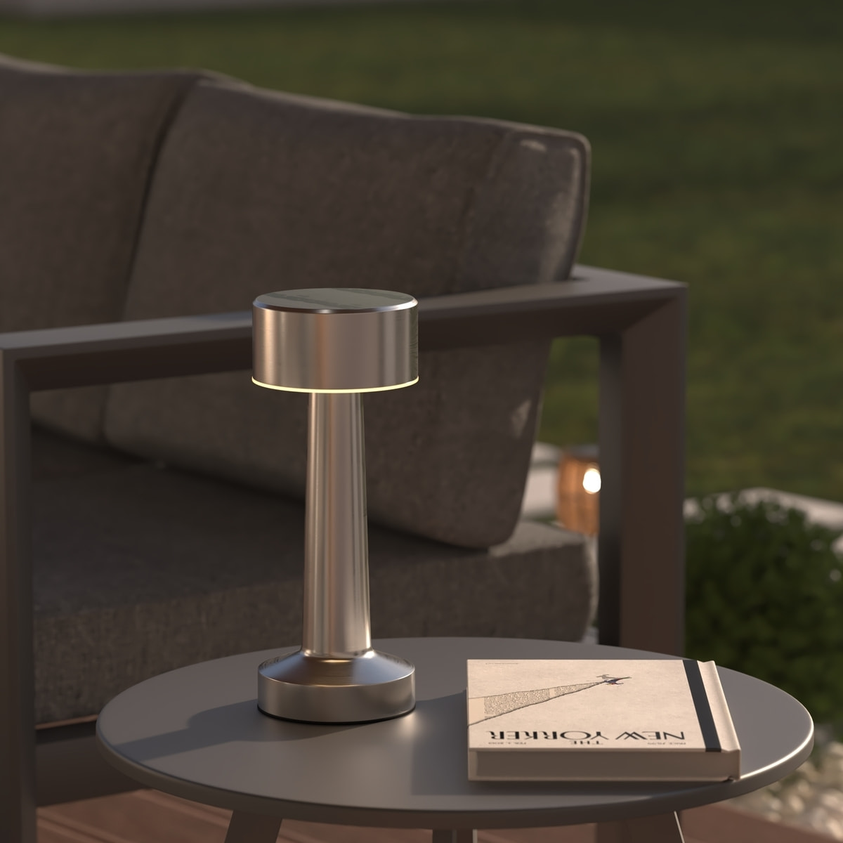 Lampe USB d'extérieur led "Halto" argent H21,5cm