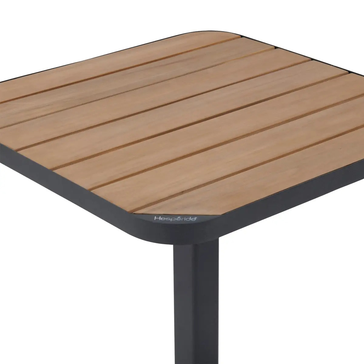 Table de jardin bistro "Tyla" acacia  & graphite en acier traité époxy