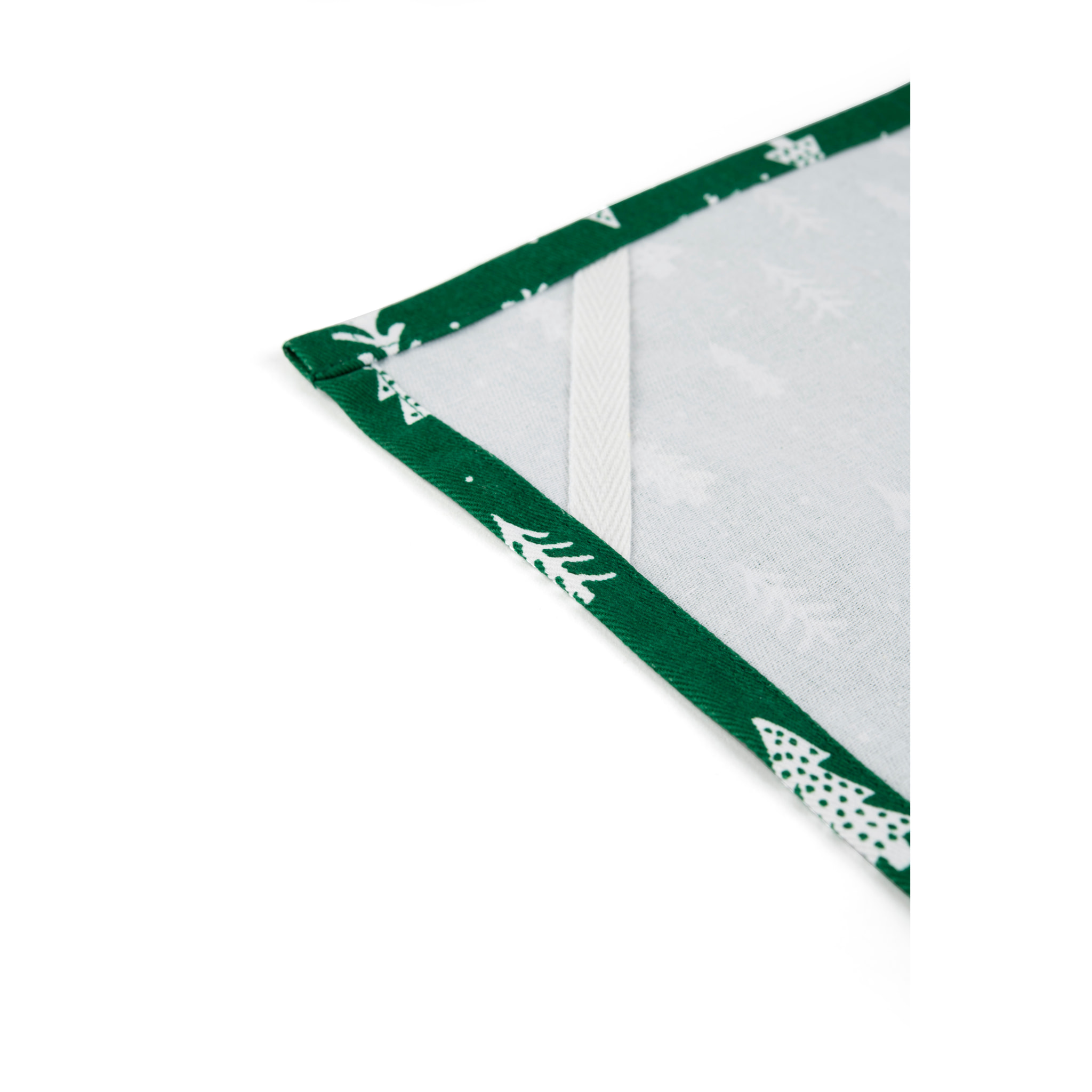 Set canovaccio con presina e guanto da cucina Excelsa – Green Winter, Cotone Verde