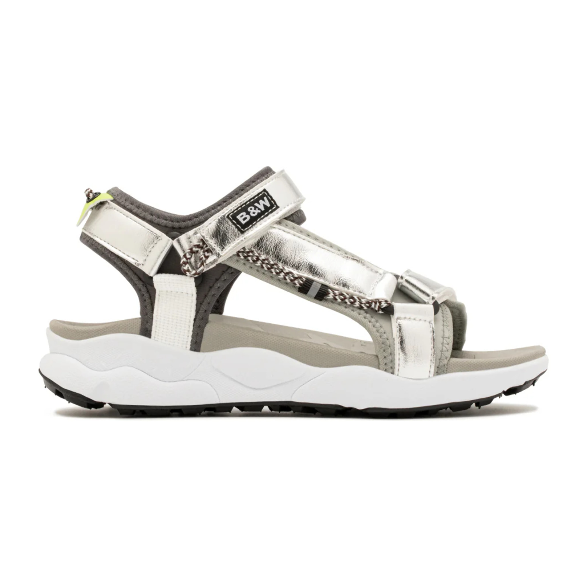 Sandalias Plateadas con Cierre Ajustable