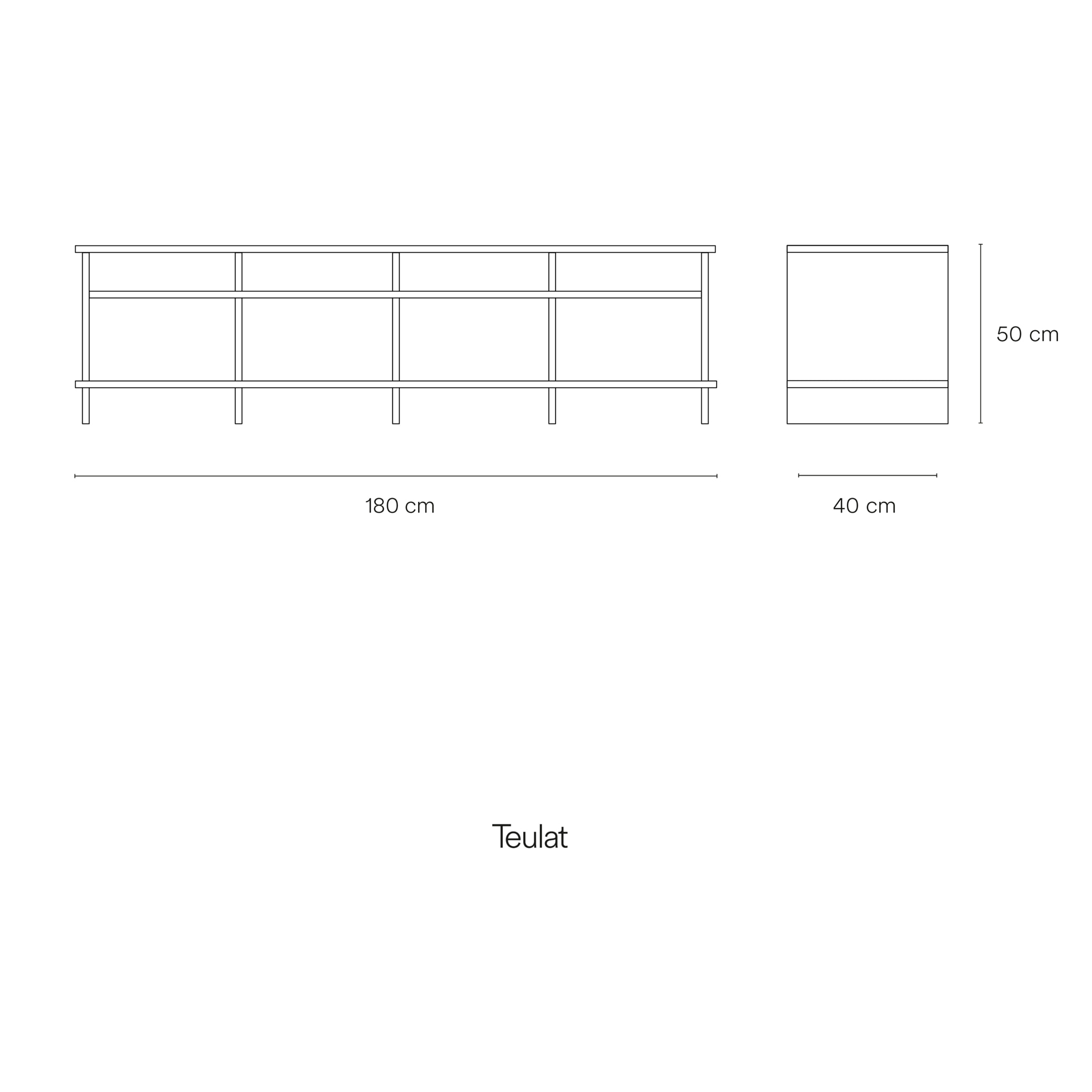 Mueble de televisión Corvo 2 puertas y 2 cajones de 180cm gris perla