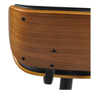 Chaise de bar réglable 65/86 cm en cuir synthétique noir - Melchior