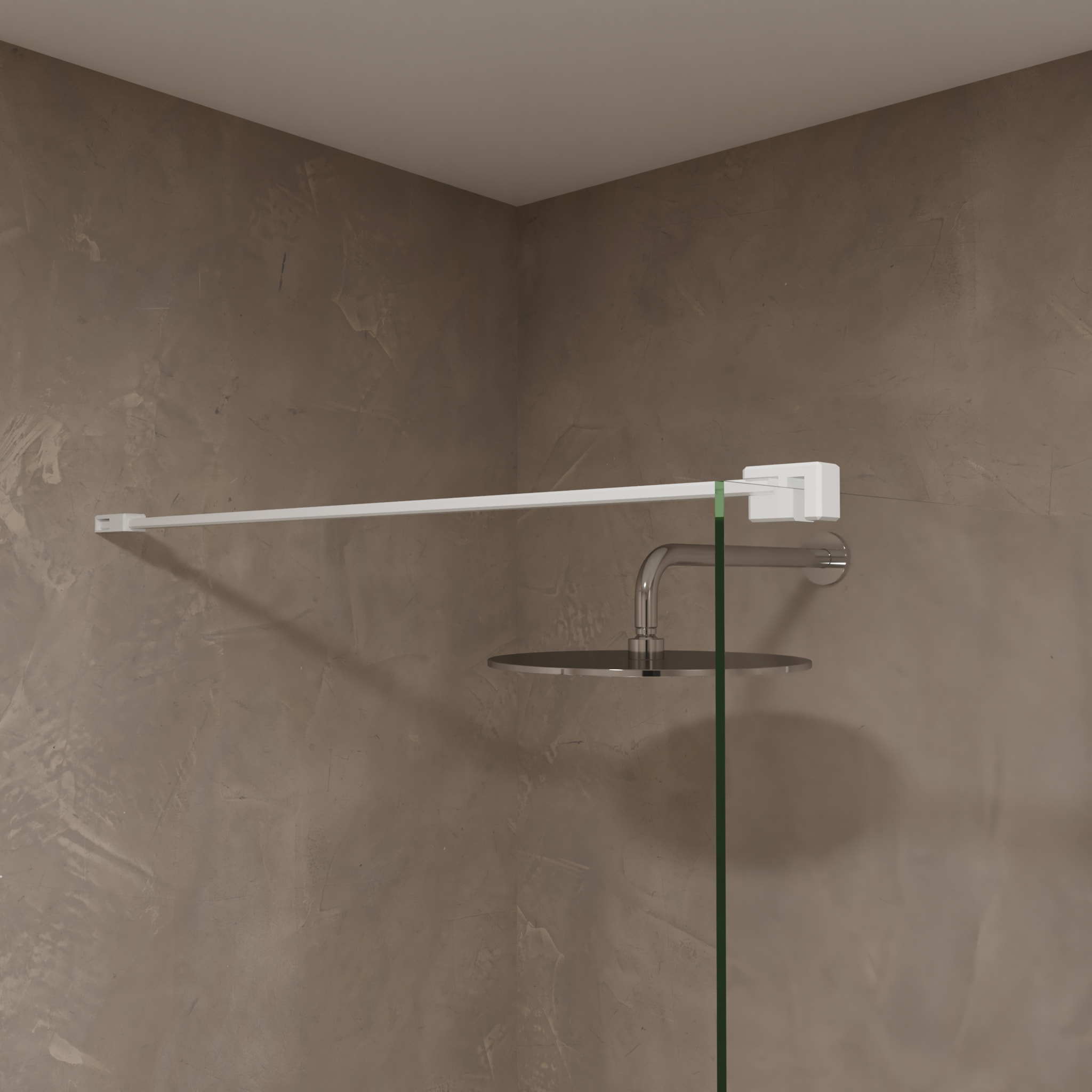 Paroi de Douche | Panneau Fixe | 80 X 195 cm | Profil Blanc Mat | Verre Tempéré de 8 mm d'Épaisseur | Traitement Anti-Calcaire | Alday