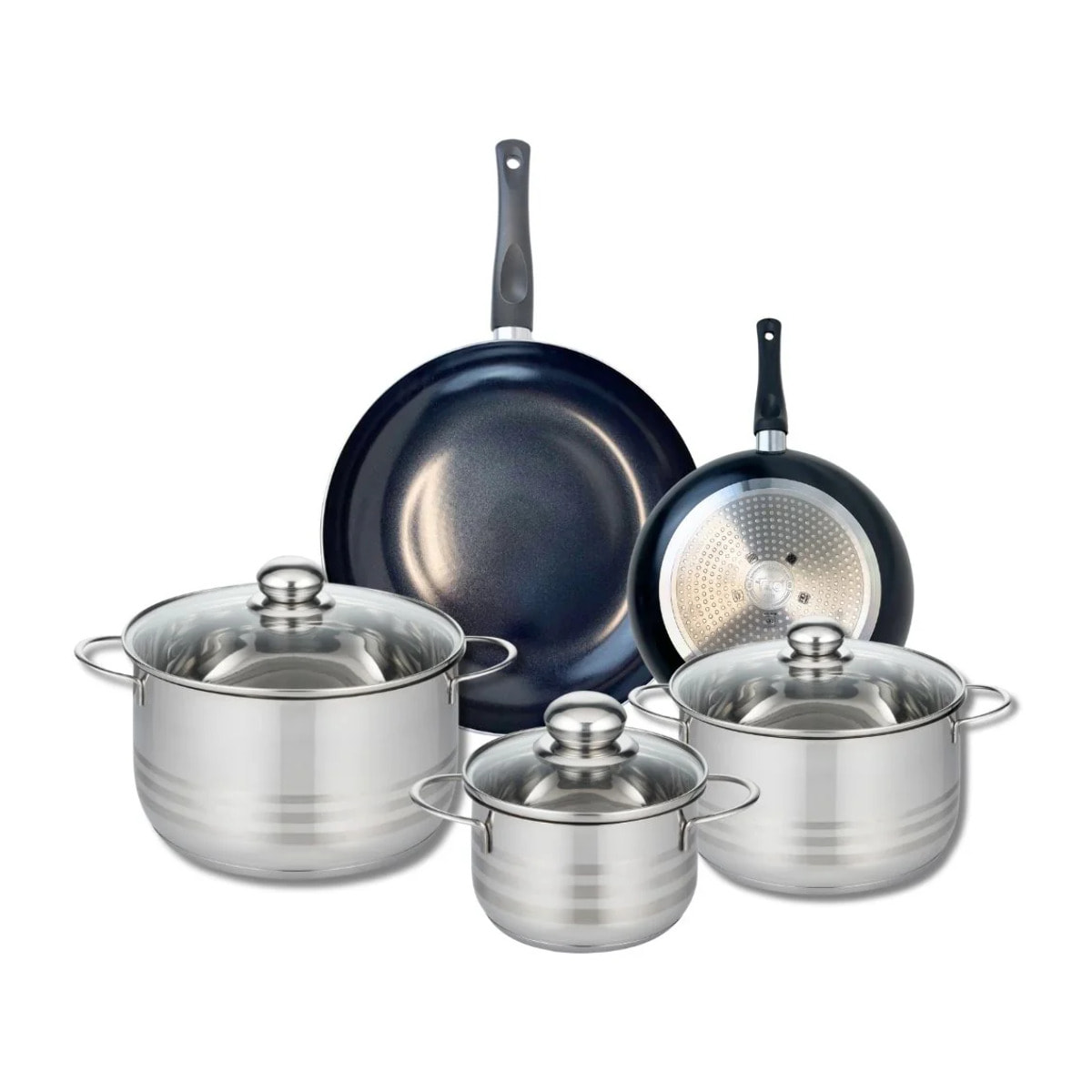 Ensemble de 2 Poêles de cuisson 20 et 28 cm et 3 faitouts 16, 20 et 24 cm Elo Prima Brillant