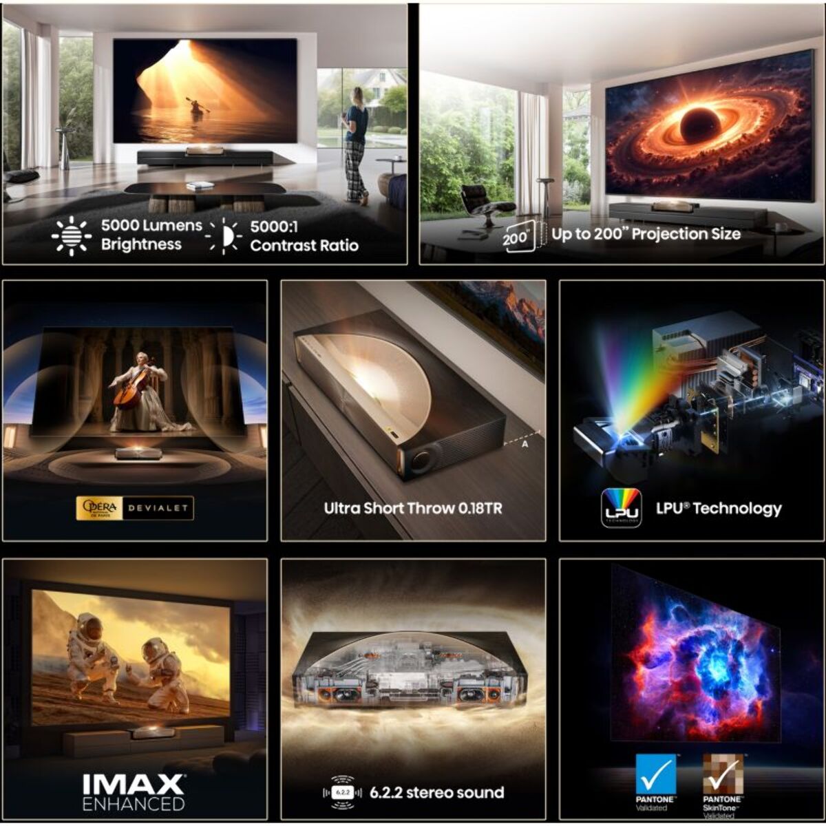 Vidéoprojecteur home cinéma HISENSE L9Q 2025 - 4K Ultra HD Triple Laser - 5000 lumens - Ultra Courte Focale