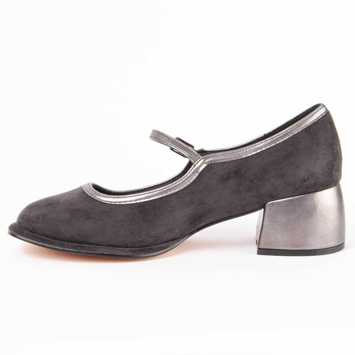 Zapato De Tacón - Gris - Altura: 5 Cm