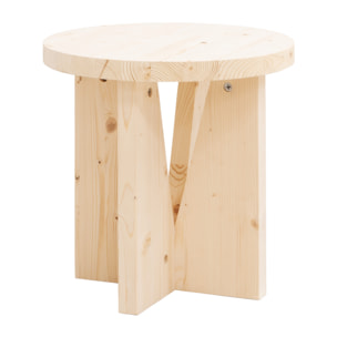 Table de chevet en bois massif en ton naturel de 40x40cm Hauteur: 40 Longueur: 40 Largeur: 40