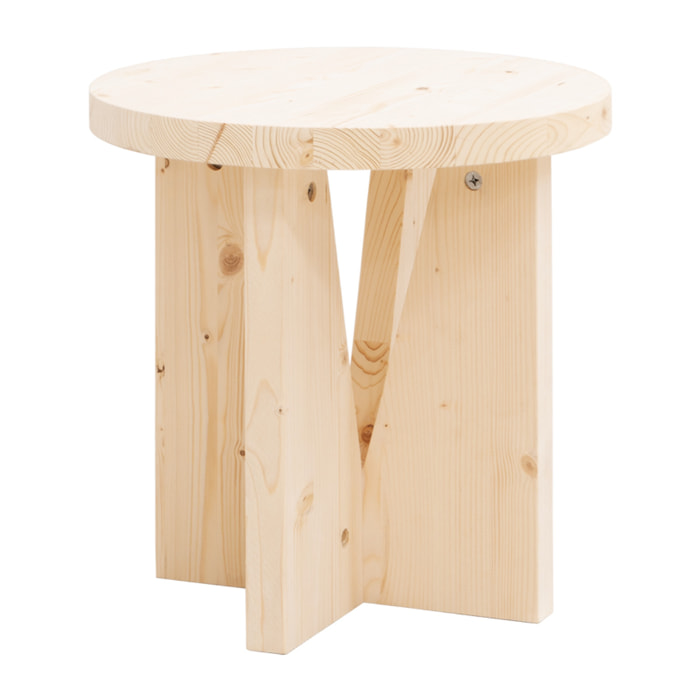 Table de chevet en bois massif en ton naturel de 40x40cm Hauteur: 40 Longueur: 40 Largeur: 40
