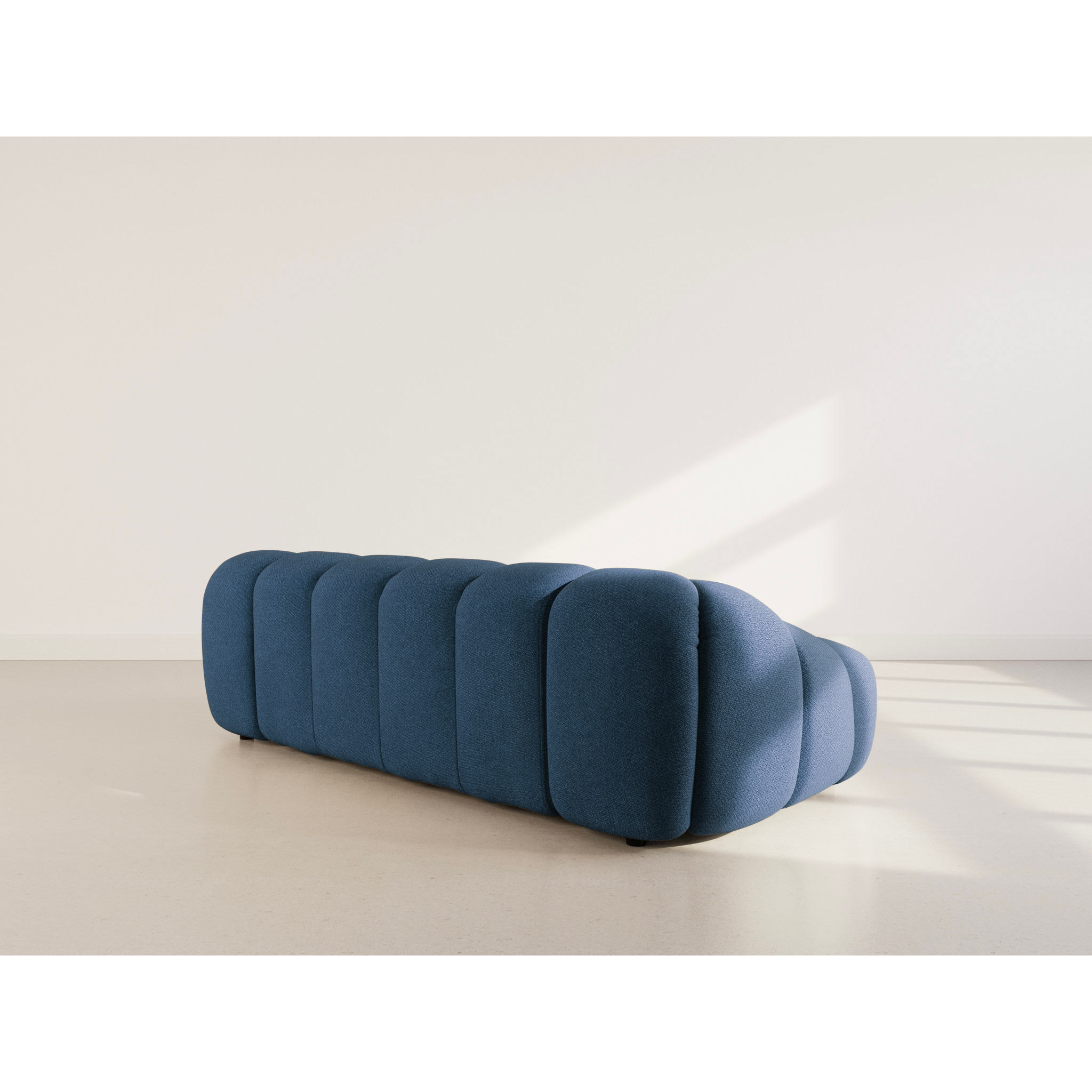 Ava - canapé 3 places en velours texturé - Bleu marine