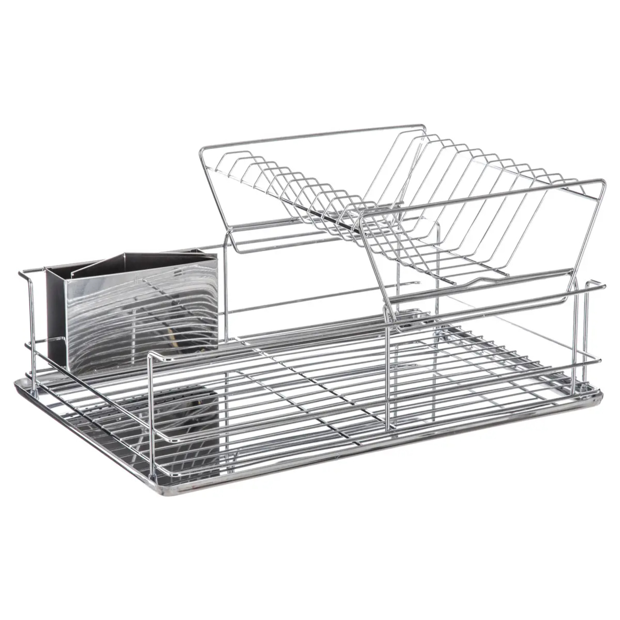 Égouttoir acier 2 niveaux avec plateau inox
