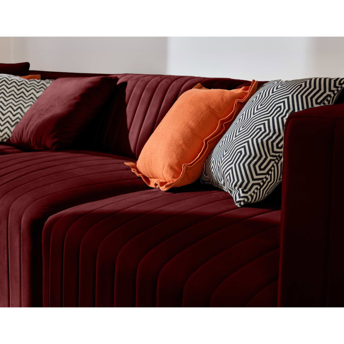 Nova - canapé modulable 3 places - en velours - Rouge
