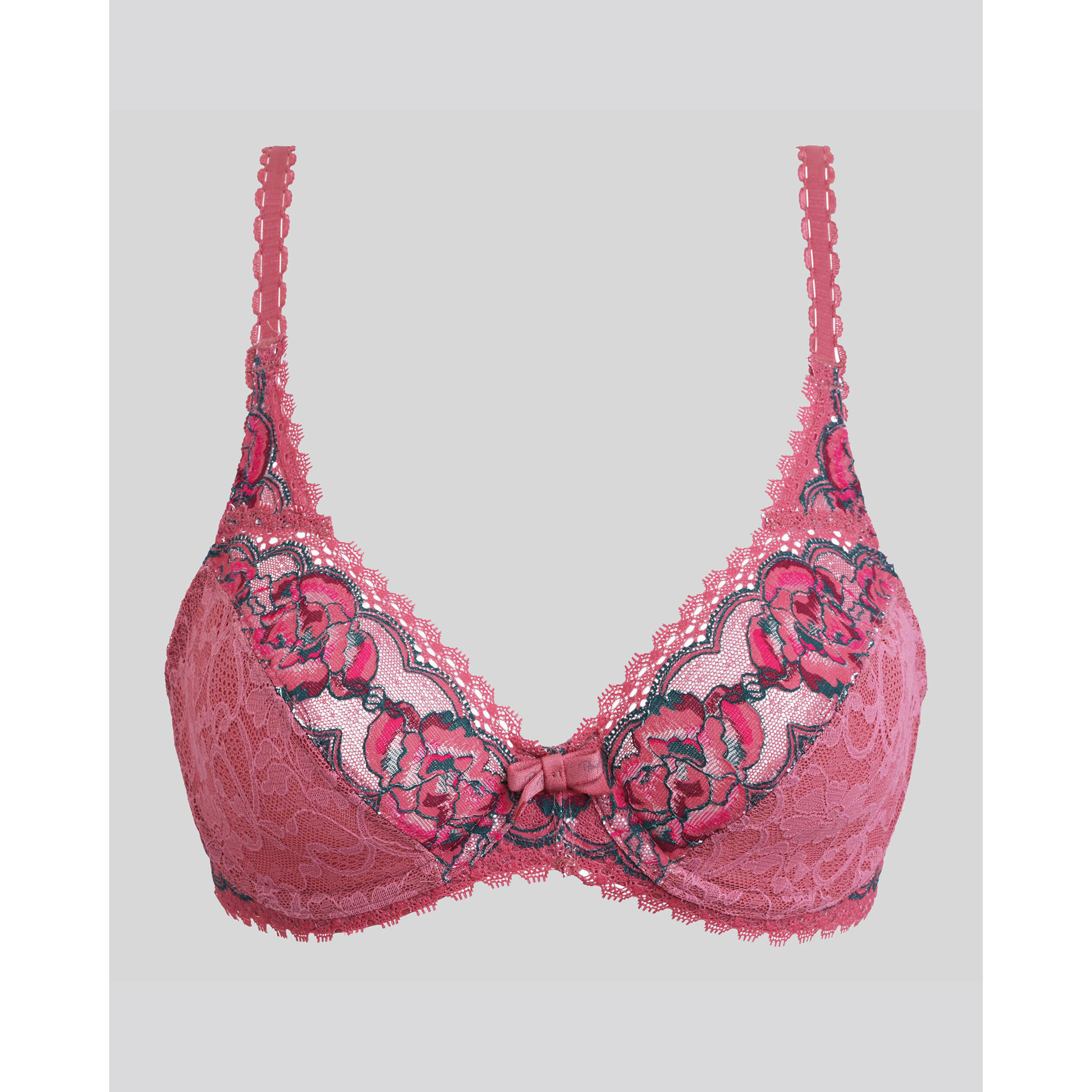 Sujetador con aros de encaje reciclado floral