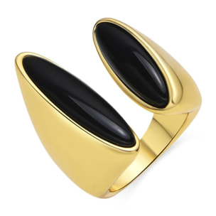 Anillo con Resina Negra acabado oro 18k