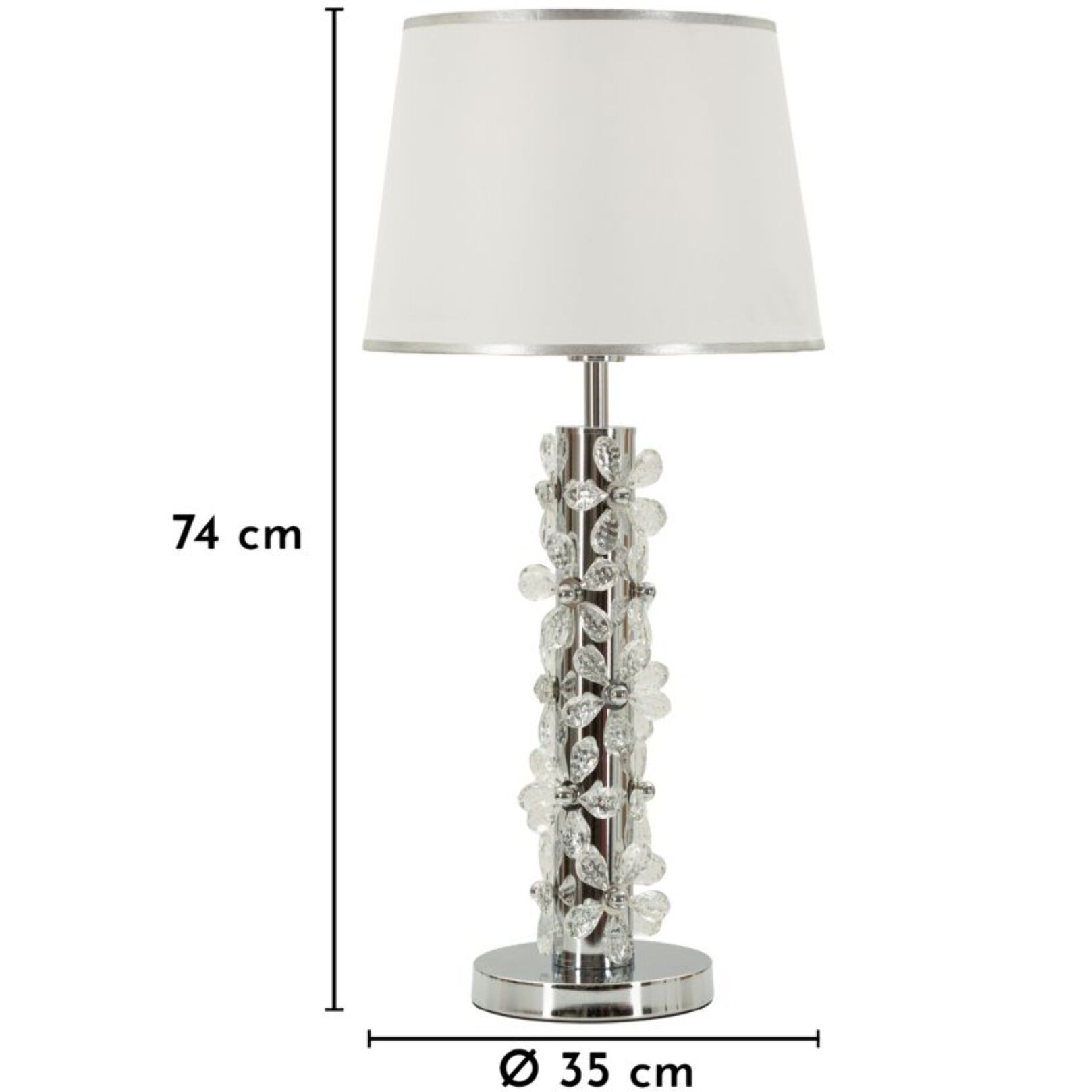 LAMPADA DA TAVOLO SILVER FLOWER CM Ø 35X74