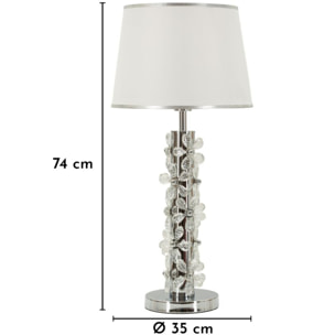 LAMPADA DA TAVOLO SILVER FLOWER CM Ø 35X74