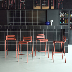 Chaise haute de jardin acier 69cm (lot de 4) AMÉLIA