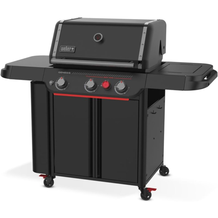 Barbecue gaz WEBER Genesis E-330WR Stealth, sur chariot, 3 brûleurs, surface de cuisson 68 x 48 cm