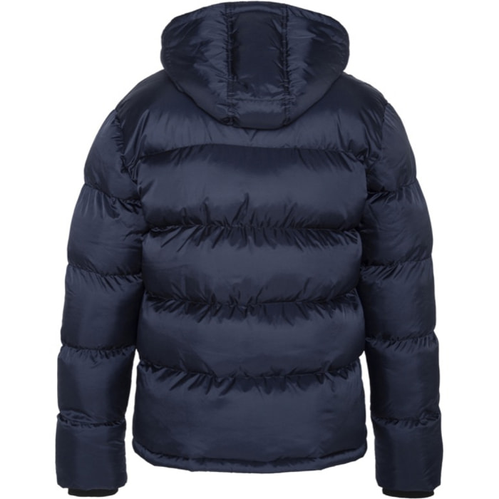 IDAHO2 SIMPLE HOODED &  PADDED JACKET W/ SCHOTT NYC CHEST EMBROIDERY  100% NYLON Blu