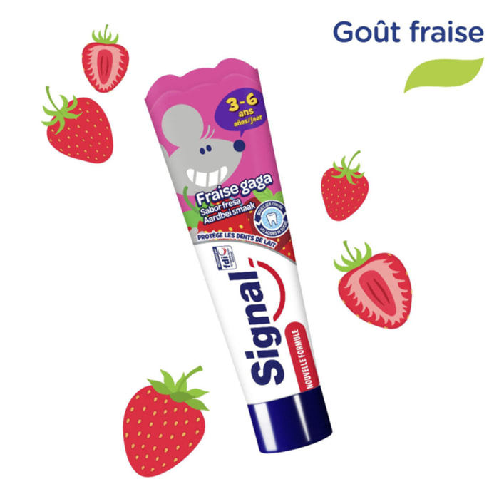 Pack de 3 - SIGNAL Dentifrice Enfants 3 à 6 Ans Goût Fraise Gaga 50ml