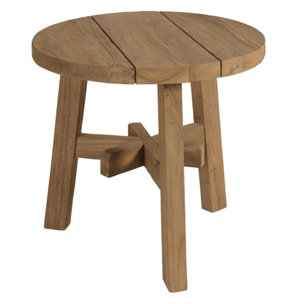 KALLY - Table d'appoint ronde en bois de teck recyclé naturel D47cm