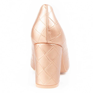 Zapato De Tacón - Dorado - Altura: 8 Cm