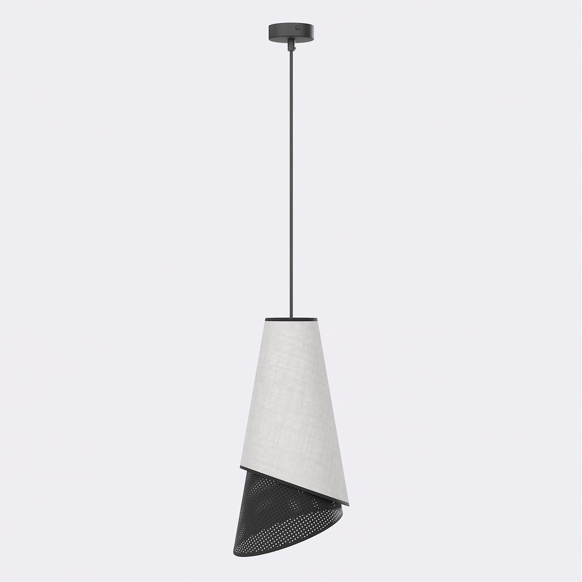 Lampada a sospensione MODA in acciaio nero e grigio